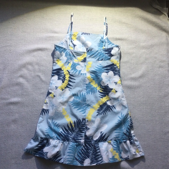 Roxy blue/white/yellow cotton dress size small - Picture 4 of 10